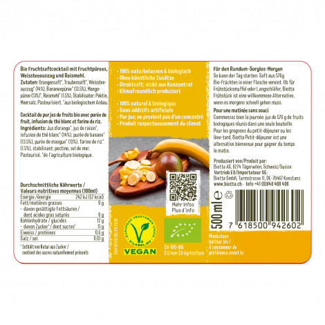 Jus Petit-Déjeuner Bio*