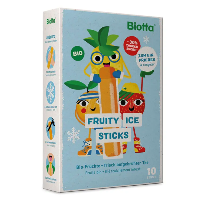 biotta, fruity ice sticks, glace bio, glace vegan, glace aux fruits, bâtonnet glacé, glace enfant,