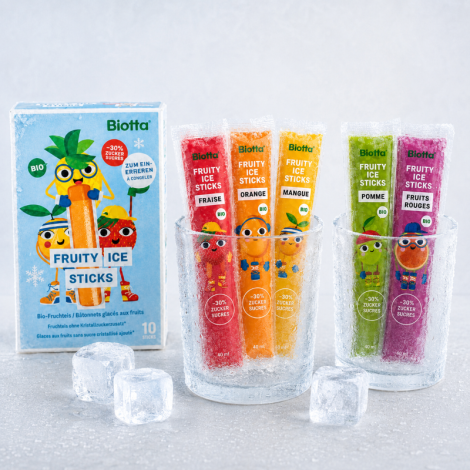 biotta, fruity ice sticks, glace bio, glace vegan, glace aux fruits, bâtonnet glacé, glace enfant,