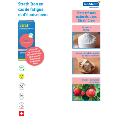 Strath®Iron Fer Naturel&Végétale 30 comprimés