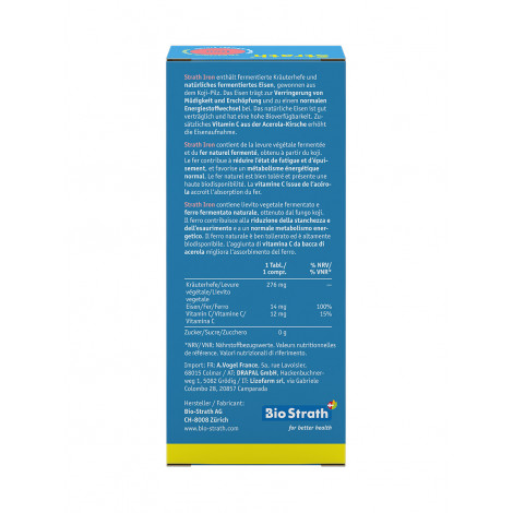 Strath®Iron Fer Naturel&Végétale 30 comprimés