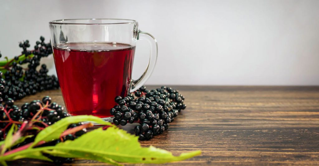 boisson chaude à base d'echinacea et de sureau