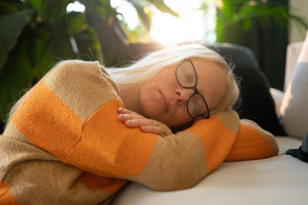 Femme ménopausée qui dort