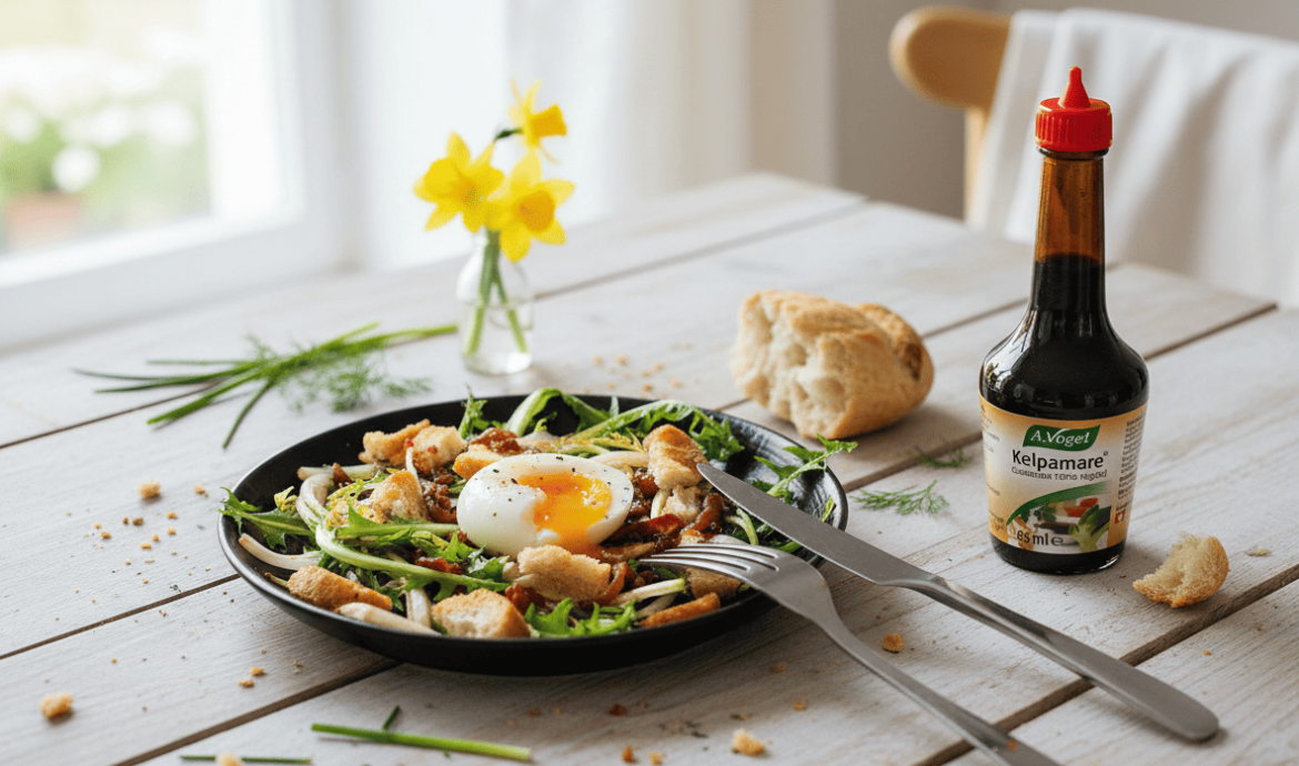 Recette de printemps : salade de pissenlit avec une vinaigrette au Kelpamare A.Vogel