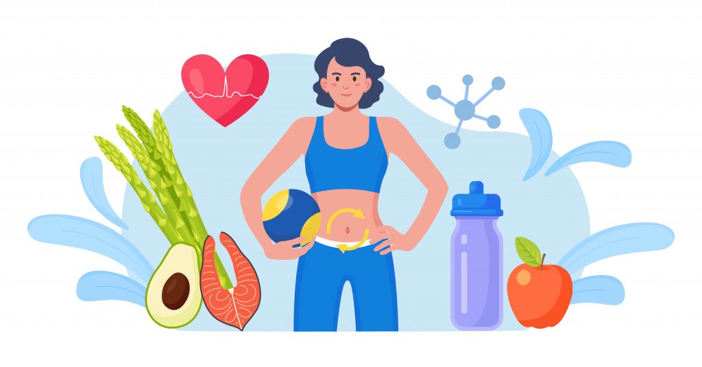 Métabolisme de l'organisme humain avec la digestion